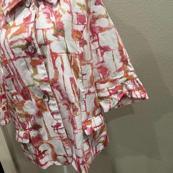 Chico Jacket Women's 4 Chico For Colorful 3/4 Sleeve Button Up - Picture 3 of 10